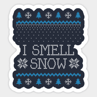 I Smell Snow Christmas Sweater Design Sticker